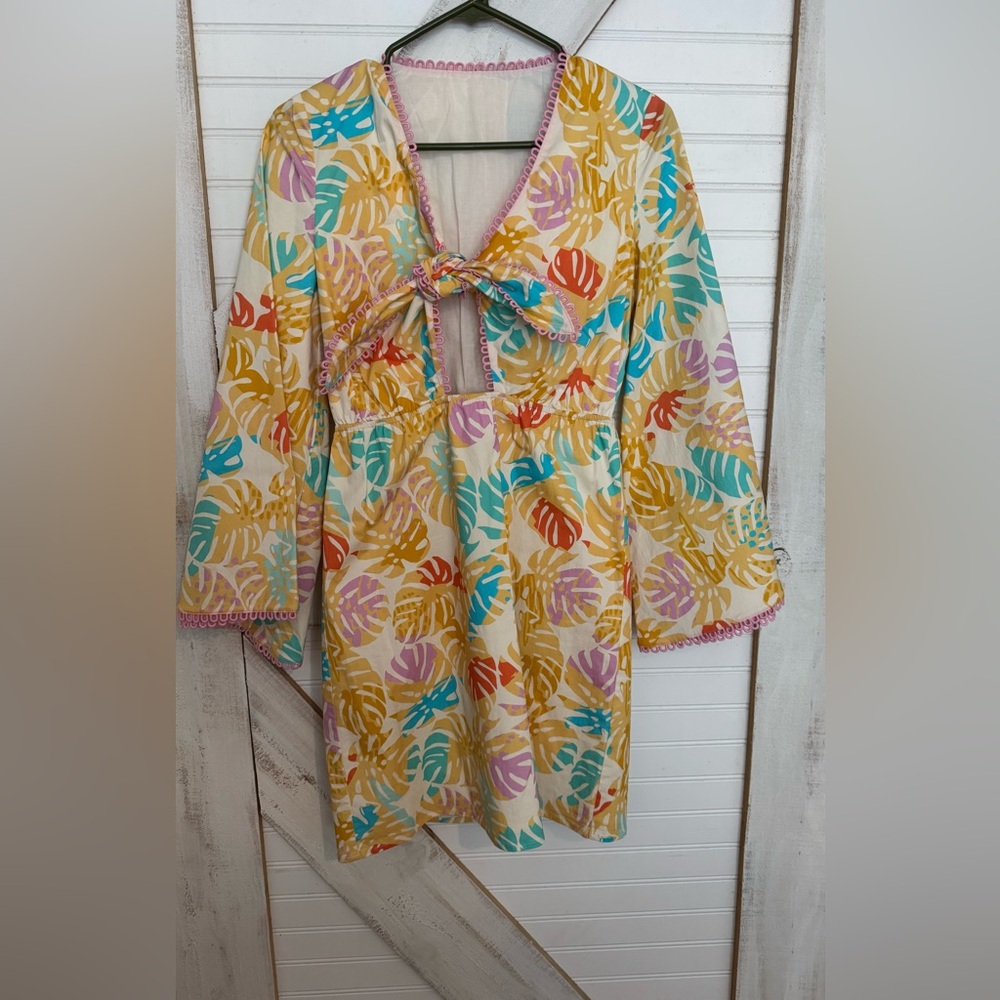 Colorful Leaf Print Dress